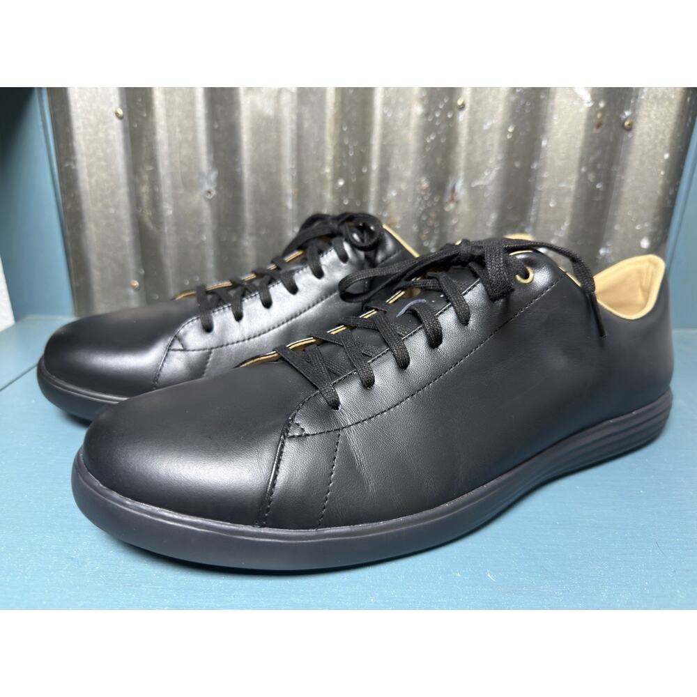 COLE HAAN Mens Grand CROSSCOURT II Sneaker Black Leather Size 12 Wide NEW